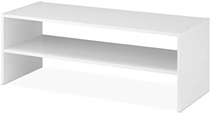 Whitmor Stackable 31" Extra Wide 2-Shelf Storage Organizer, White