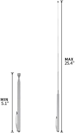 1 Piece 3.5LBs Telescoping Magnetic Pickup Tool, with Pen Clip Design, Magnet Stick Rod Extendable 5.1" to 25.4" for Men, Birthday, Father's Day, Christmas Gift