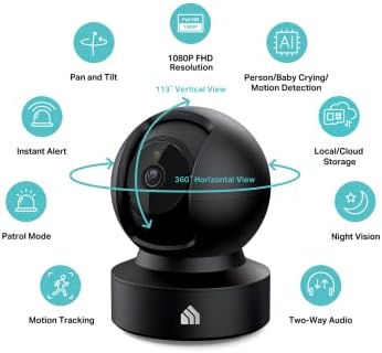 Kasa 1080p Indoor Pan/Tilt Wired Security Camera, Baby & Pet Monitor, EC71