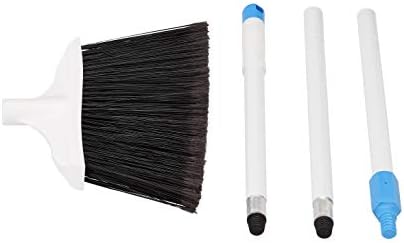 Amazon Basics Heavy-Duty Floor Cleaning Broom with Stiff Bristles, Sturdy 3-Piece Handle, Easy to Assemble, Indoor Outdoor Use for Driveways and Sidewalks, Blue and White