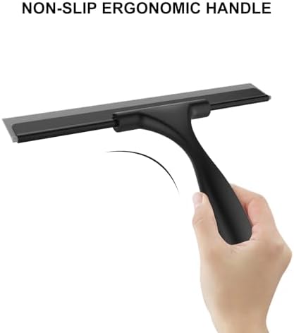 SetSail Squeegee for Shower Glass Door, 10 Inches, Black