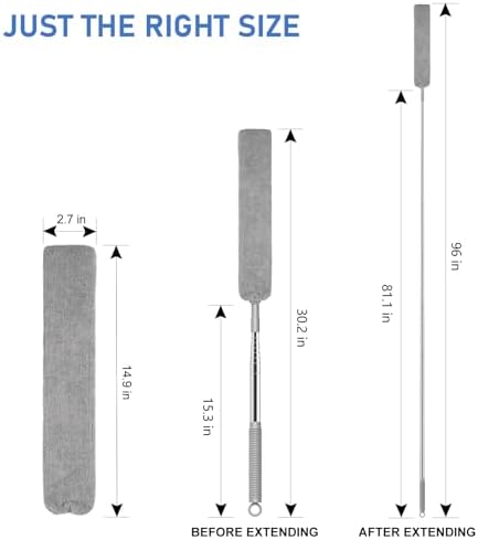 SetSail Dusters for Cleaning Retractable Gap Duster with Extension Pole
