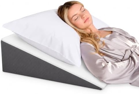 Kolbs Bed Wedge Pillow for Sleep Apnea, FSA Eligible Acid Reflux, and Back Pain Relief, with Chic Jacquard Cover - Headboard Wedges for Sleeping (Standard Width 7.5" Height)