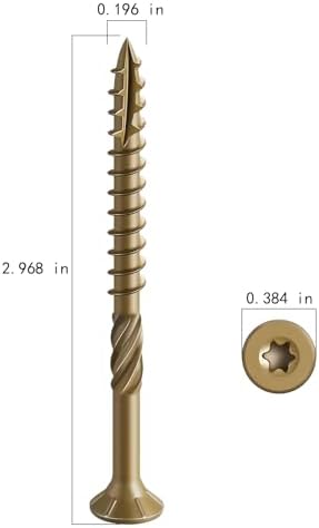 Wensilon #10 * 3" Deck Screws, (137pcs) 2 lbs.Exterior Wood Screws, Rust Resistant epoxy Coated, Bronze, T25 Star Bit