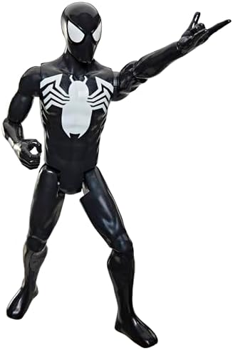 SPIDER-MAN Marvel Titan Series Black Suit Action Figure, 12-Inch-Scale (30 cm) Super Hero Toys for Kids Ages 4+