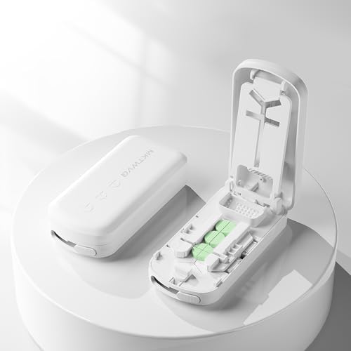 Pill Cutter for Small Pills, Pill Splitter for Tiny Pills - Precisely Cuts into 1/2, 1/3, 1/4 | Portable & Easy-Grip Design