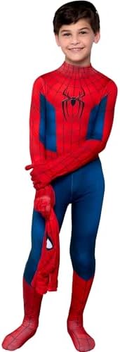 MARVEL Spider-Man Brand New Day Official Youth Zentai Halloween Costume-Deluxe Two-Way Stretch Spandex with Zippers Openings