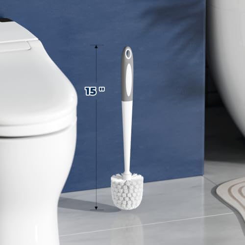 Holaloha Toilet Bowl Brush for Replacement, 5 Pack, White