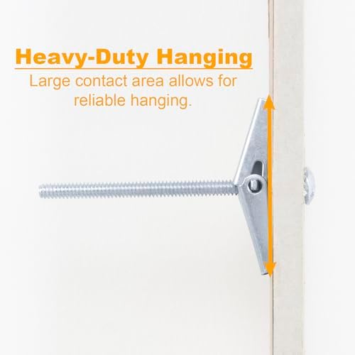 KURUI Drywall Anchors Assortment Kit With Self Drilling Wall Anchors and Heavy Duty Toggle Bolts, Metal/Plastic Dry Wall Anchors for Hanging Picture Art, 164Pcs Butterfly Anchor and Screws for Ceiling