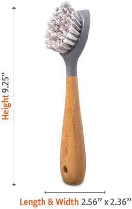 Full Circle Skillet Strong Cast Iron Bamboo Dish Brush and Scraper