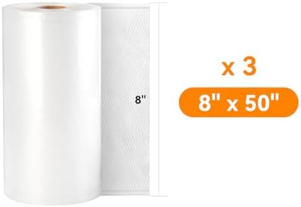 Wevac Vacuum Sealer Bags for Food 8x50 3 rolls, Food Saver Suction Channel