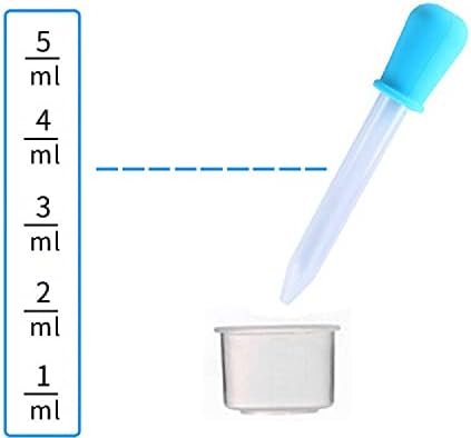 Yiasangly 5ml Liquid Droppers Clear Medicine Silicone and Plastic Pipettes Eye Dropper with Bulb Tip for Kids Candy Molds (8 Pack)
