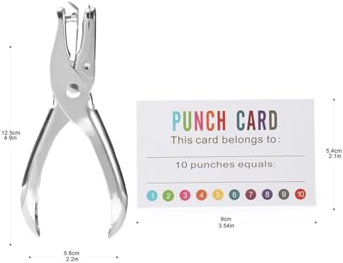 ONEDONE Punch Cards 200 Pack Reward Punch Cards for Classroom with Puncher