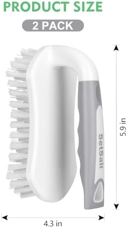 SetSail Scrub Brush, Heavy-Duty Scrub Brushes for Cleaning with Stiff Bristles Cleaning Brush for Shower, Bathroom, Carpet, Kitchen and Bathtub Scrubber - 2 Pack