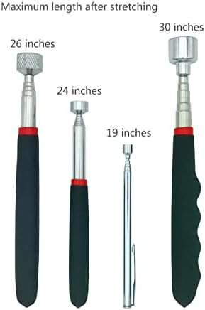 Magnetic Pickup Tool, 20lb/ 10lb/ 5 lb/ 1.5 lb Telescoping Magnet Pick up Stick Metal Extends Tool 4-Pack