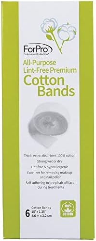 ForPro Professional Collection All-Purpose Lint-Free Premium Cotton Bands, 100% Cotton, Lint-Free, Hypoallergenic, Self-Adhering, 6-Count Pack