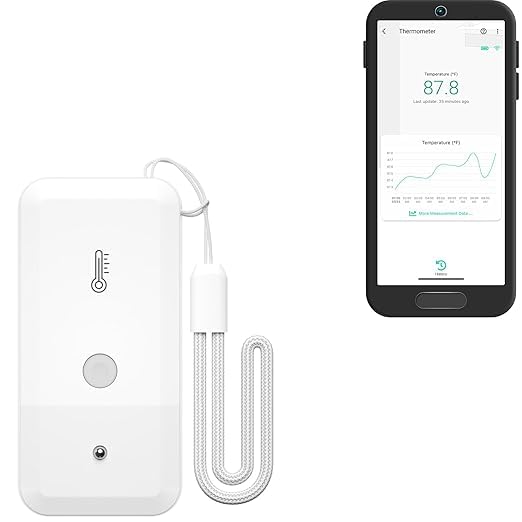 YoLink Smart Freezer Thermometer, LoRa Wireless Fridge Temperature Sensor 3-Pack, Ideal for Refrigerator, Freezer, Greenhouse, Pet Cage, App & SMS Alerts, 5-Year Battery, Hub Included