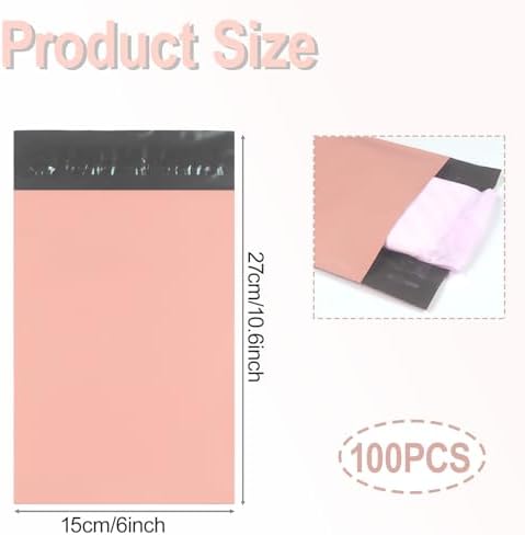 100 PCS Sanitary Napkin Disposal Bags, Feminine Hygiene Disposal Bags for Tampons and Pads, Block Odors, Self-Sealing Seals, 10.6 * 5.9 Inch (Pink)