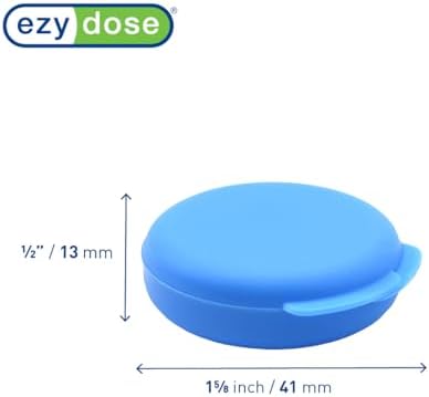 EZY DOSE Daily Round, Compact, Small, Disrcrete, Portable On-The-Go Pocket Pharmacy, Pill Box, Organizer and Vitamin Containers, Snap Shut Lids, Travel Friendly, Colors May Vary, 2 Pack, BPA Free