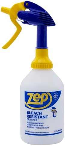 Zep Bleach Resistant Professional Sprayer Bottle - 32 oz (Pack of 2) - ZUPRO2-30 Foot Stream Spray or a Fine Mist, Adjustable Nozzle Measurements, Bleach Resistant for Up to a Year