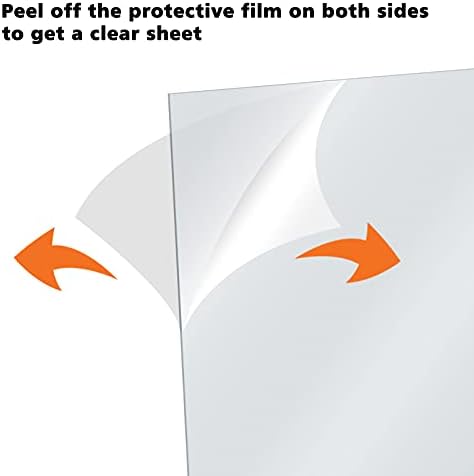 Egofine Plexiglass Sheets Acrylic Sheets 6 Pack of 8x10’’ 0.04 Thick Clear Plastic Cast Transparent Plexi Glass for Crafting Projects, Replacement Picture Frame Glass, DIY Display, Easy to Cut