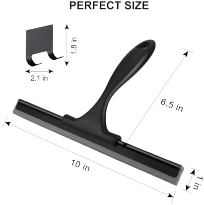 SetSail Squeegee for Shower Glass Door, 10 Inches, Black