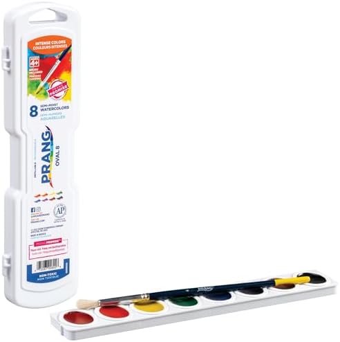 Prang Oval Pan Watercolor Paint Set, 8 Assorted Colors, 1 Count