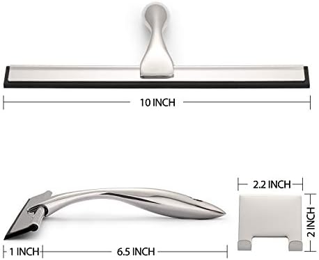 Hiware All-Purpose Shower Squeegee for Shower Doors, Bathroom, Window and Car Glass - Stainless Steel, 10 Inches