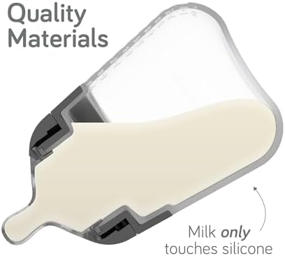 Nanobebe Flexy Silicone Baby Bottle, Anti-Colic, Natural Feel, Non-Collapsing Nipple, Non-Tip Stable Base, Easy to Clean, 3-Pack, White, 9oz