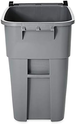 Rubbermaid Commercial Products BRUTE Rollout Plastic Trash/Garbage Can/Bin with Wheels 65 Gal for Restaurants/Hospitals/Offices/Back of House/Warehouses/Home