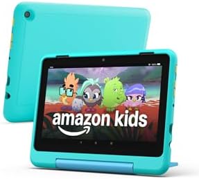 Amazon Fire HD 8 Kids Pro tablet (newest model), ages 6-12. Bright 8" HD screen, includes ad-free content, parental controls, 13-hr battery, slim case for older kids, 64GB, Hello Teal