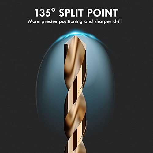 13Pcs(1/16"-1/4") Cobalt Drill Bit Set M35 HSS Jobber Length