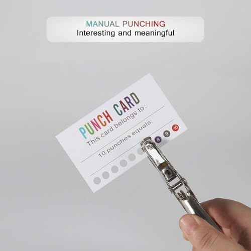ONEDONE Punch Cards 200 Pack Reward Punch Cards for Classroom with Puncher