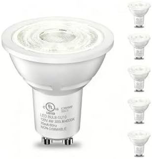 TJOY GU10 LED Bulbs, MR16 Track Light Bulbs, 4W 5000K Daylight, 6 Pack
