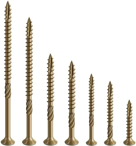 Wensilon #10 * 3" Deck Screws, (137pcs) 2 lbs.Exterior Wood Screws, Rust Resistant epoxy Coated, Bronze, T25 Star Bit