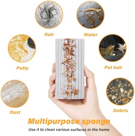 2/4/6/8-Pack Damp Clean Duster Sponge, Magic Sponge Eraser Baseboard Cleaner Tool, Dusters for Cleaning Blinds, Glass, Vents, Railings, Mirrors,Window Track Grooves and Faucets