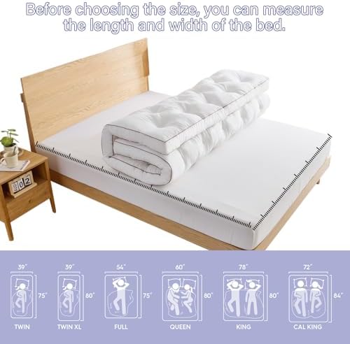 WhatsBedding 4 Inch Memory Foam Mattress Topper Queen for Back Pain Relief, Filled with Breathable Gel Memory Foam