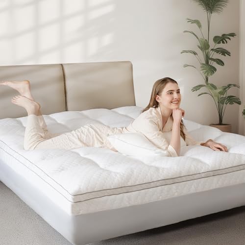 Dual Layer 3 Inch Memory Foam Mattress Topper Twin XL Size, 2 Inch Cooling Gel Memory Foam Plus 1 Inch Pillow Top Mattress Pad Cover, with 8-21 Inch Deep Pocket