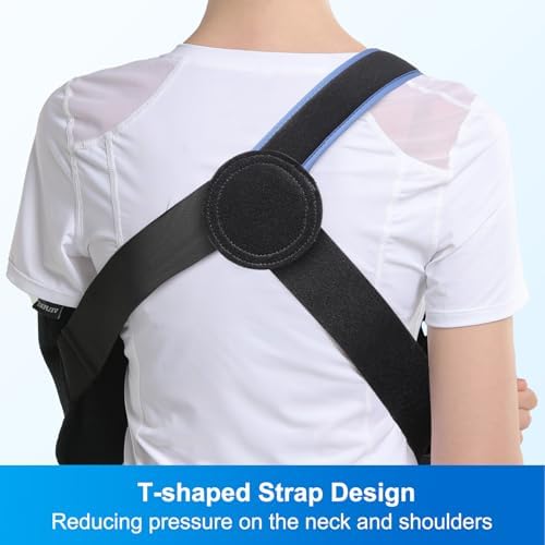 Velpeau Medical Arm Sling Shoulder Immobilizer for Women and Men, Black L
