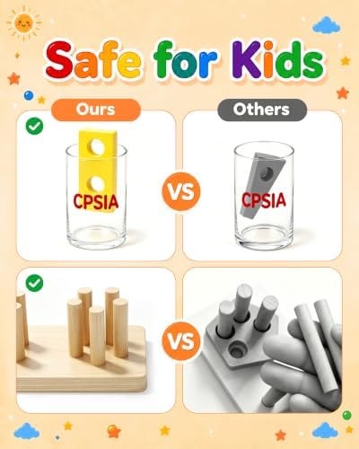 Montessori Toys for 1 2 3 Year Old Boys Girls Toddlers, Wooden Toys Gifts