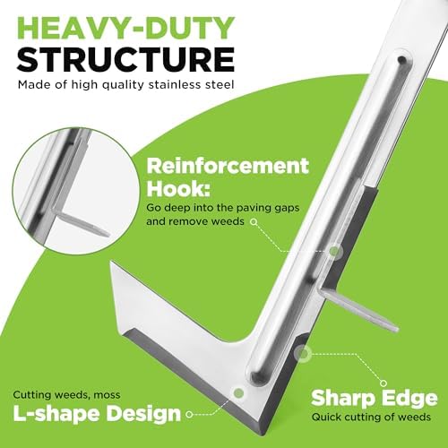 WORKPRO Crack Weeder, 12" Stainless Steel Crevice Weeding Tool