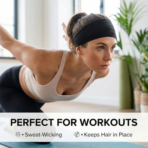 Acozycoo Headbands for Women,Wide Workout Non Slip Sweat Wicking Hair Band
