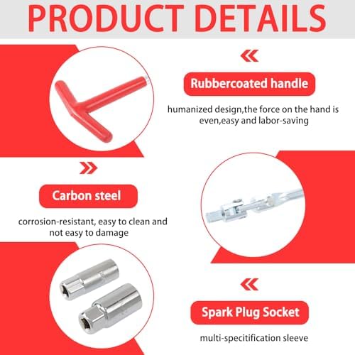 Spark Plug Socket Wrench Set-T-Handle Universal 16mm (5/8") & 21mm (13/16")