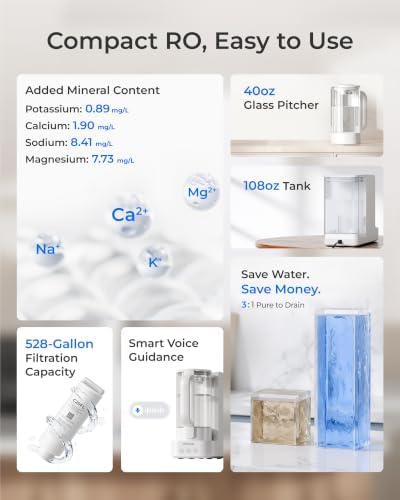 Waterdrop C2SL Countertop Reverse Osmosis Water Filter, [ Mineral Added ]