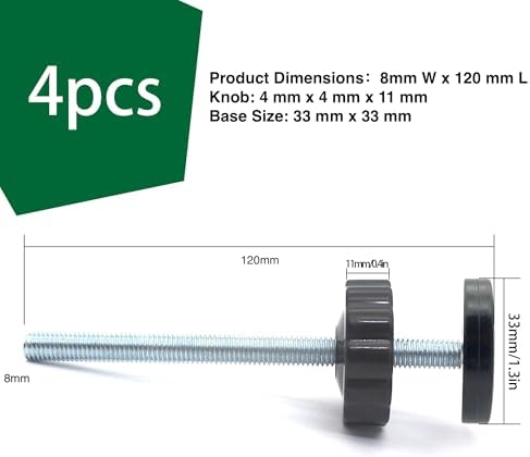 Vmaisi 4 Pack 8MM Baby Gates Threaded Spindle Rod, Replacement Parts Kits