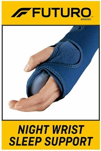 FUTURO Night Wrist Support, Left or Right, Adjustable, Helps Provide Nighttime Relief of Carpel Tunnel Symptoms, Made of Breathable Material, Easy-to-Use Sleeve Design, One Size Fits Most (48462ENR)