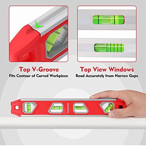 WORKPRO 12 Inch Magnetic Torpedo Level