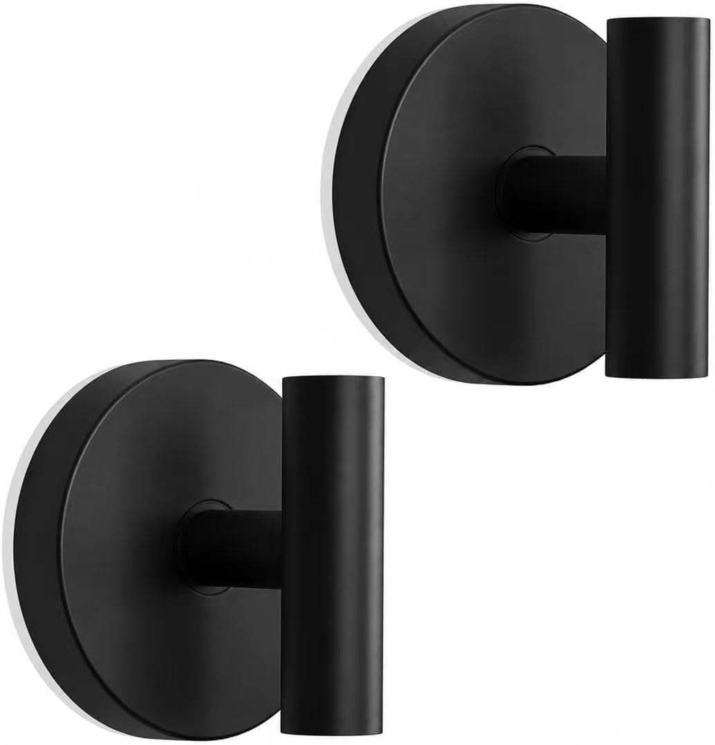 MOTAIPEAK Suction Cup Hooks for Shower, Shower Hooks for Inside Shower, No Drill Towel Hooks for Bathroom, Removable Suction Hooks for Glass, Mirror, Tile, Waterproof, Rustproof – Black (2 Pack)