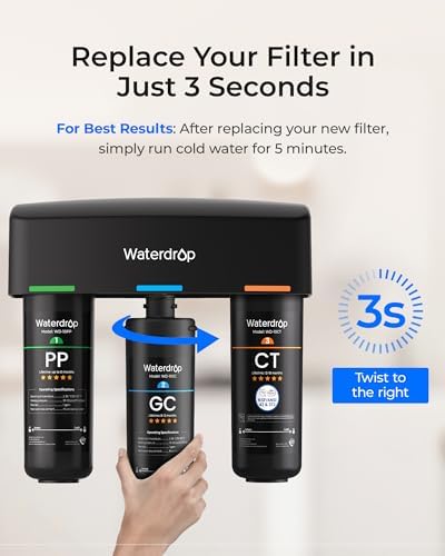 Waterdrop 2PPGCCT Replacement Filter for TSA & TSB, 1-Year Replacement Pack