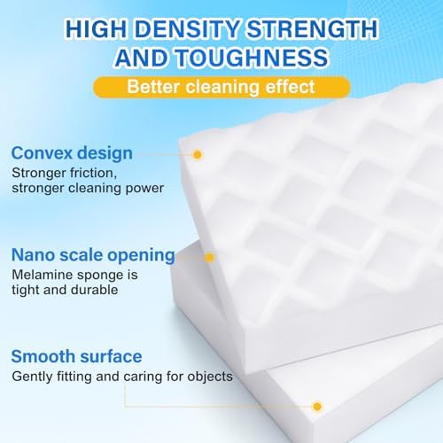 100Pack 2X Magic Sponges Cleaning Eraser, Density Stronger Melamine Sponge